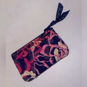 Vera Bradley navy blue and pink coin purse